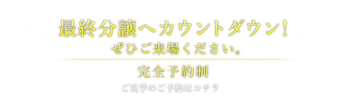 最終分譲へカウントダウン！ぜひご来場ください