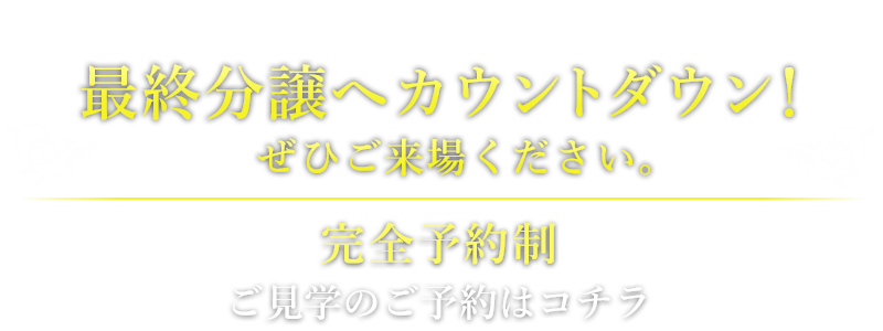 最終分譲へカウントダウン！ぜひご来場ください