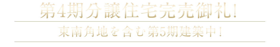 第4期分譲住宅完売御礼！東南角地を含む第5期建築中！！