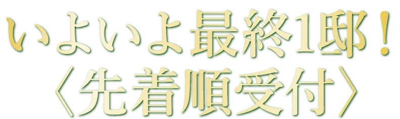 いよいよ最終1邸　先着順受付