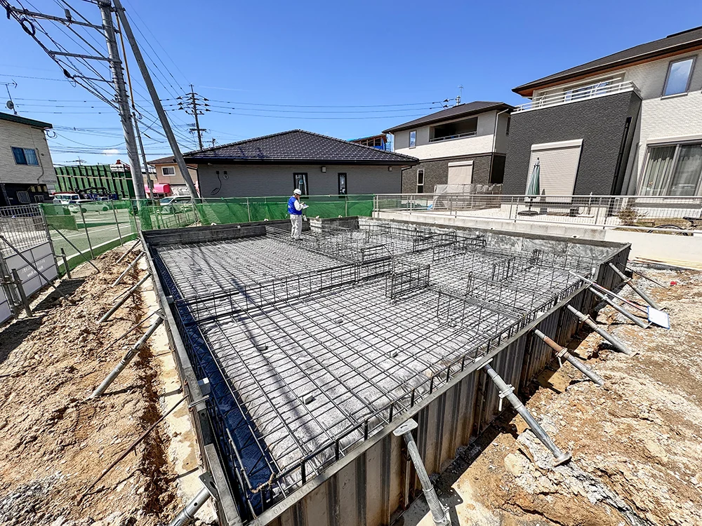 大野城市「やさしく巡る 無駄のない家」建築現場