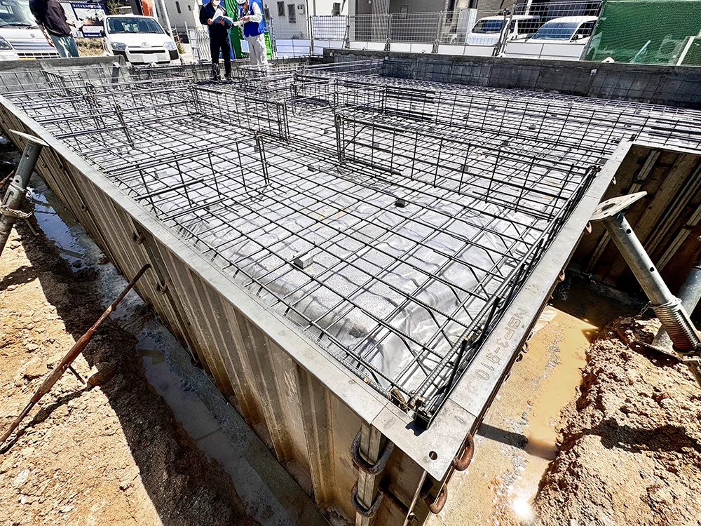 配筋検査に合格した基礎配筋