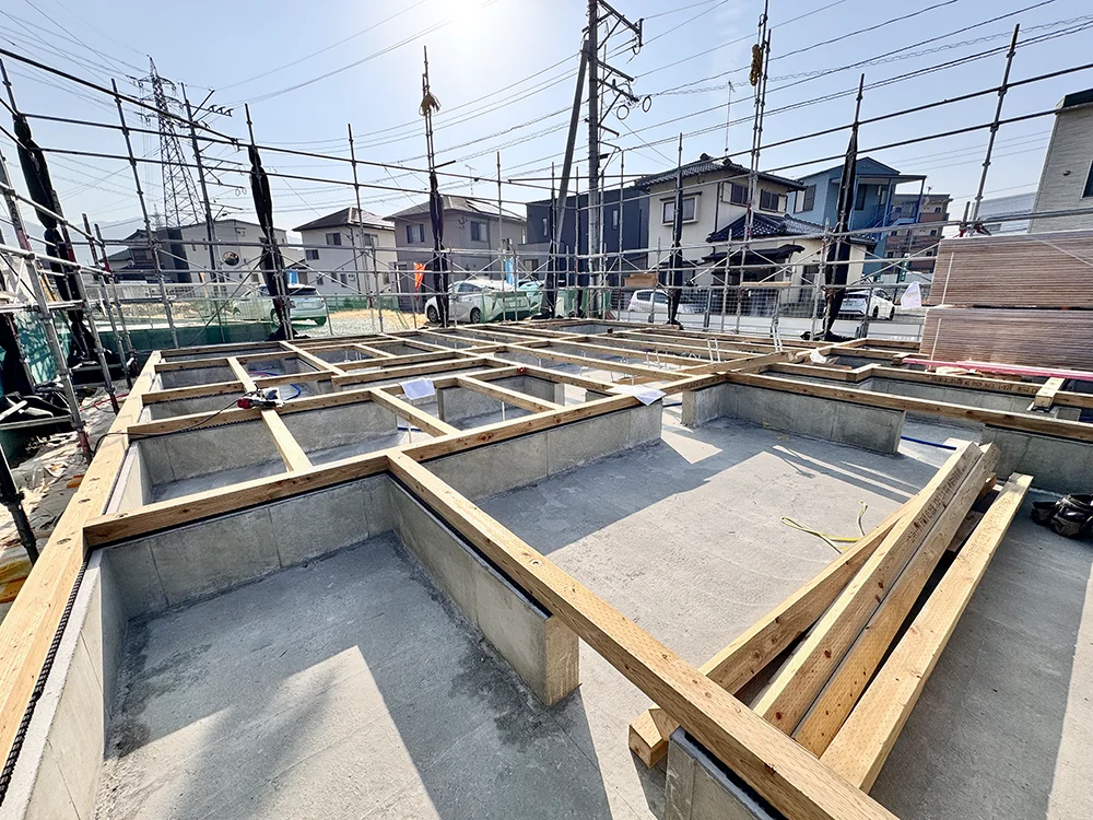 配管工事・躯体土台の様子
