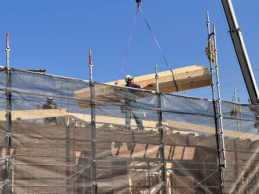 建方工事／上棟の様子