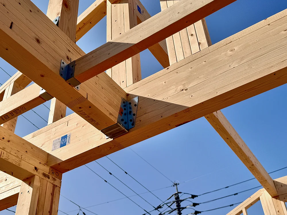 建方工事／上棟の様子