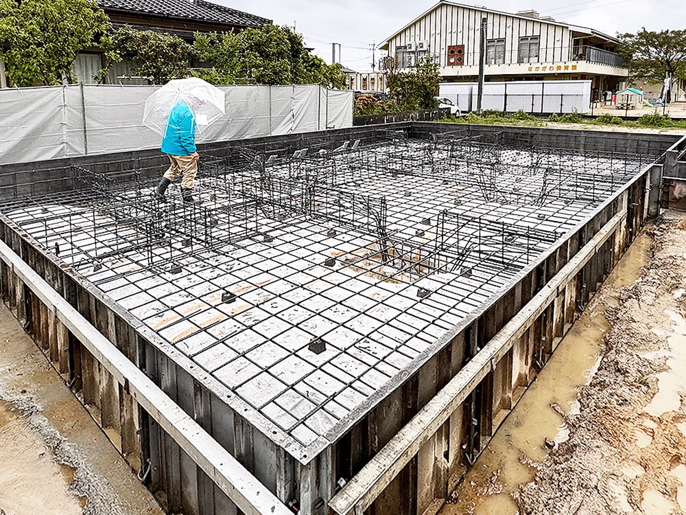 基礎工事②／ＪＩＯによる配筋検査